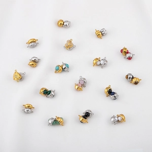 Assorted 304 stainless steel magnetic clasps with gemstones for DIY jewelry making