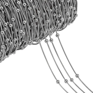Polished stainless steel silver snake bead chain for DIY jewelry making and necklaces