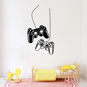 Sticker mural en vinyle manette de jeu pour chambre d'enfant et décor salle de jeux
