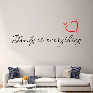 Removable PVC Wall Sticker Family Is Everything Quote With Heart Decal For Living Room Bedroom Modern Home Wall Decor