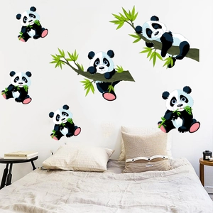 Stickers muraux panda et bambou pour la décoration du salon et de la chambre d'enfant