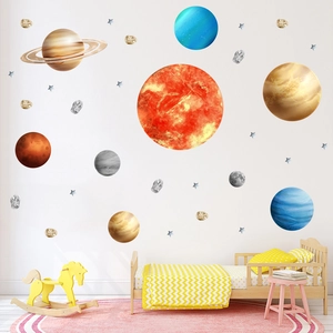 Solar system wall decals with planets and stars for children room decoration