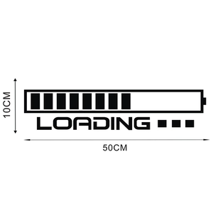 Macro detail of LOADING progress bar wall decal in 50cm size for home decoration