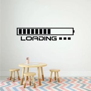 Minimalist black vinyl loading battery wall sticker for modern home living room decor