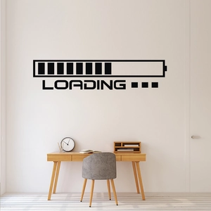 Modern Loading progress bar wall sticker in black vinyl for home and office decoration