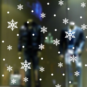 Christmas Snowflake Window Stickers PVC Waterproof DIY Wall Decals For Shop Glass Background Winter Holiday Home Decor