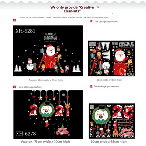 Détails des autocollants de Noël festifs avec motifs Père Noël, bonhomme de neige et élan