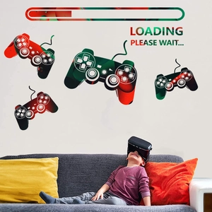 Dynamische Gaming-Controller Wandaufkleber mit Ladebalken für das Wohnzimmer