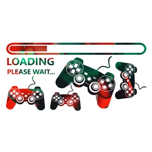 Wandtattoo Videospiel-Controller mit flüssiger Textur und Ladebalken-Grafiken