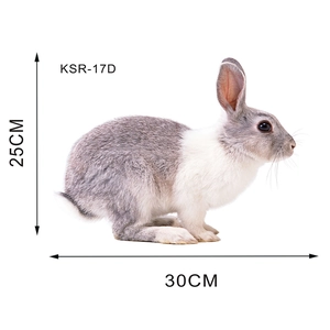 Detailed dimension guide for KSR-17D rabbit wall decal showing 25cm height and 30cm length
