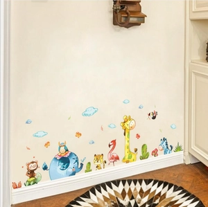 Stickers muraux d'animaux mignons avec girafe et éléphant pour chambre d'enfant