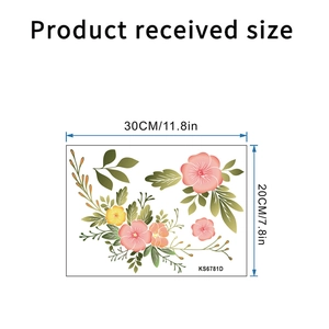 Dimensions de l'autocollant floral imperméable pour toilettes 30x20cm modèle KS6781D