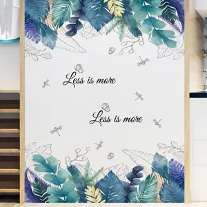 Modern Minimalist Tropical Leaves Wall Sticker PVC Waterproof Less Is More Decorative Home Decal For Living Room Bedroom