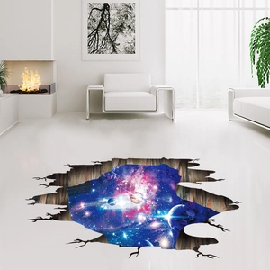 3D outer space wall sticker with stars and planets for modern living room decor