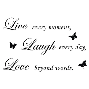 Live Laugh Love butterfly wall decals with inspirational quotes for home decor