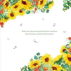 Sunflower wall decals with motivational quote for living room and bedroom wall decoration