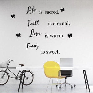 Inspirational Live Love butterflies wall decals for modern living room and office decor