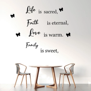 Inspirational 'Live Love' wall decal set with elegant black butterflies for home decor