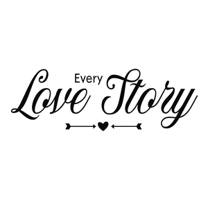 Sticker mural Every Love Story en vinyle noir amovible pour salon et décoration de chambre