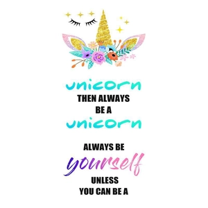 Sticker mural licorne avec étoiles et citation motivante pour chambre d enfant