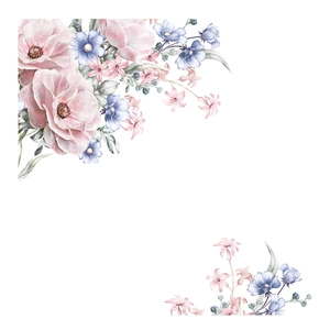 Stickers muraux fleurs à l'aquarelle avec roses roses et marguerites pour décoration