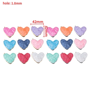 Colgantes de corazón de acero inoxidable 304 con textura de mármol de pintura al óleo