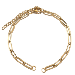 Stainless Steel Paperclip Chain Links For DIY Jewelry Making Minimalist Hip Hop Style Bracelet Necklace Components