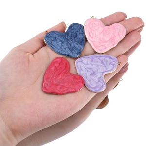 Colgantes de corazón de acero inoxidable 304 con esmalte de estilo pintura al óleo