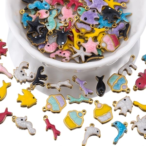 Roestvrij Stalen Cupcake Hanger Alleen Zonder Ketting Emaille Kleurrijke Taartvorm Charms Voor DIY Sieraden Maken