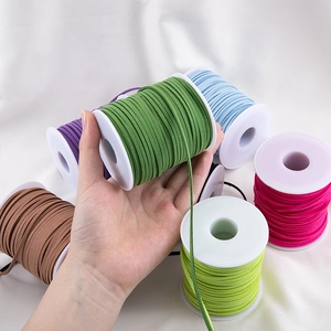 Rollo de cordón de gamuza de 3mm en varios colores para joyería de bricolaje y artes