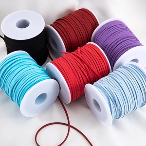 Cordón de ante artificial de 3mm en 6 colores para manualidades y bisutería DIY