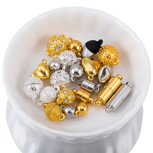 Assortiment de fermoirs magnétiques en alliage cœur et cylindre pour bijoux DIY