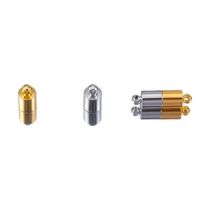 Golden and silver alloy cylindrical magnetic heart clasps for DIY jewelry making
