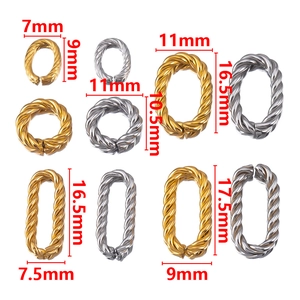 Anneaux Connecteurs en Acier Inoxydable Torsadés Ovales Ronds Fournitures pour Création de Bijoux DIY Colliers Bracelets