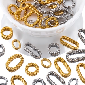 Connecteurs en métal torsadé or et argent, formes ovales et rondes pour bijoux DIY