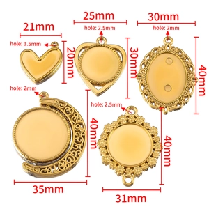 Diverse gouden hangers van 304 roestvrij staal voor doe-het-zelf sieraden maken
