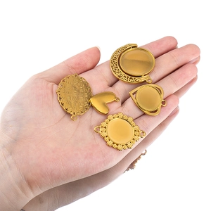 Gouden 304 roestvrijstalen hangerschalen in hartvorm voor het maken van DIY sieraden