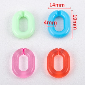 Colorful macaron acrylic open chain links for DIY jewelry making 19x14mm set