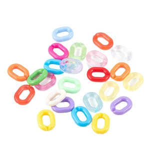 Colorful macaron acrylic open chain links for DIY jewelry making and craft projects