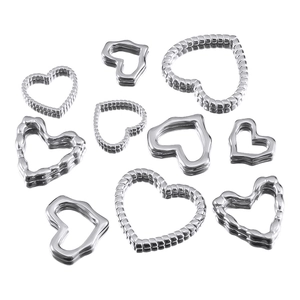 304 Stainless Steel Hollow Heart Pendants For DIY Jewelry Making Gold Silver Metal Charms Accessories For Women Girls