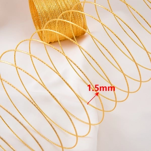 Golden 1.5mm multi-layer spiral textured metal coil with a minimalist vintage DIY design