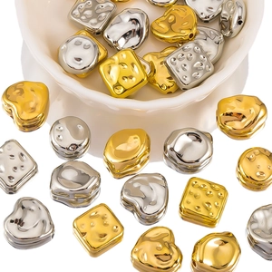 Goldene und silberne unregelmäßige Hammerschlag-Perlen für DIY-Halsketten und Armbänder