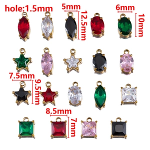 Pendentifs en acier inoxydable sertis de pierres géométriques pour bijoux DIY