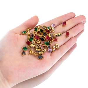 Pendentifs en acier 304 dorés 18K avec zircons micro-incrustés pour bijoux DIY