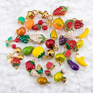 Bunte 304 Edelstahl Emaille Obst Anhänger für DIY Schmuckherstellung und Bastelarbeiten
