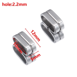 Polierte Edelstahl-Positionierungsschnalle für DIY-Armbänder, 12x10x5mm mit 2,2mm Loch