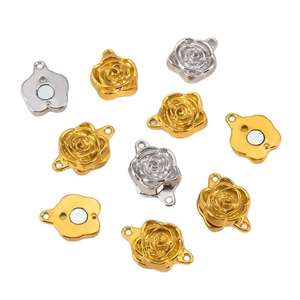 Fermoirs magnétiques rose 3D en acier inoxydable 304 pour la création de bijoux DIY
