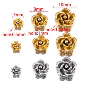 Goldene und silberne Kamelien-Perlen in 5mm, 8mm und 10mm Größen für DIY-Schmuck