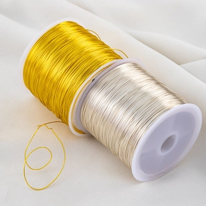 0.3-0.4mm copper wire set in gold and silver for DIY jewelry making and beading