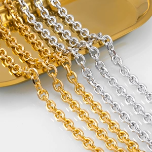 Flat aluminum cross chain in gold and silver finish for DIY jewelry necklaces